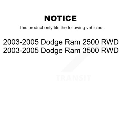Hub Bearing Coat Brake Rotor Pad Front Kit For 2003-2005 Dodge Ram 2500 3500 RWD