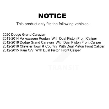 Hub Bearing Coat Brake Rotor Pad Front Kit For Dodge Grand Caravan Chrysler Town