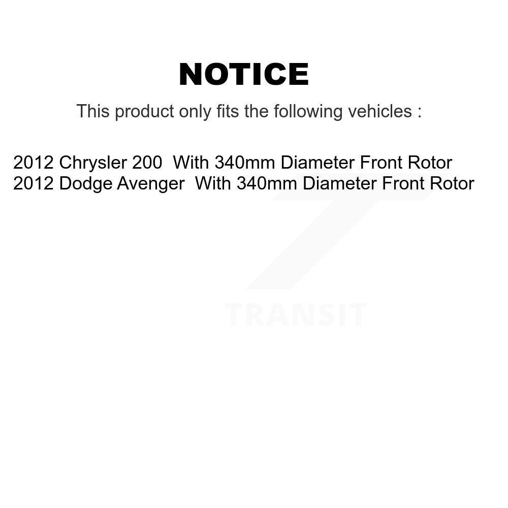 Hub Bearing Brake Rotor And Pad Front Kit For Chrysler 200 Dodge Caliber Avenger