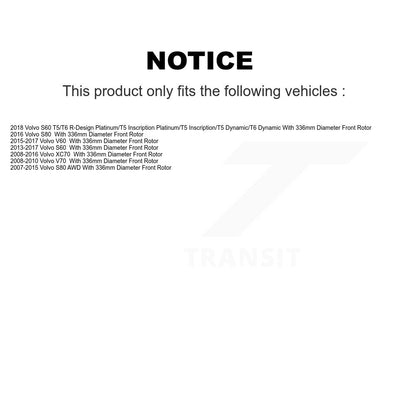 Hub Bearing Assembly Brake Rotor & Pads Front Kit For Volvo XC70 S60 V60 S80 V70