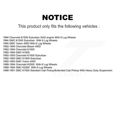 Hub Bearing Brake Rotor And Pad Front Kit For K1500 GMC Chevrolet K2500 Suburban