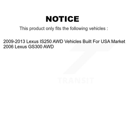 Hub Bearing Assembly Brake Rotor & Pad Front Kit (5Pc) For Lexus IS250 GS300 AWD