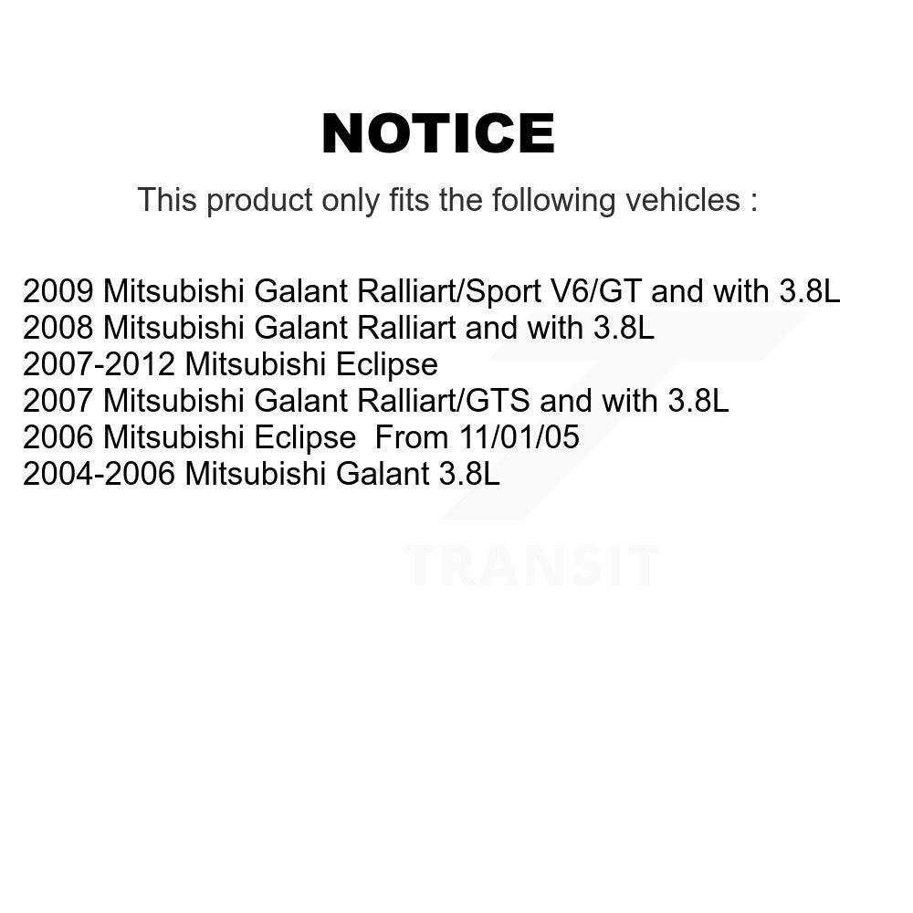 Hub Bearing Assembly Brake Rotor And Pad Front Kit For Mitsubishi Eclipse Galant