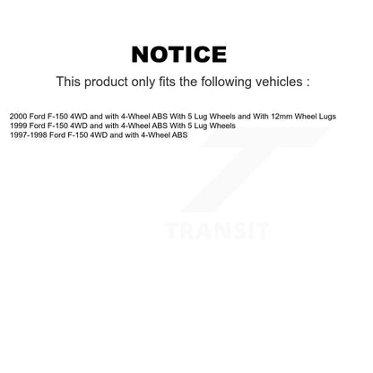 Hub Bearing Disc Brake Rotor & Pad Front Kit For Ford F-150 4WD with 4-Wheel ABS