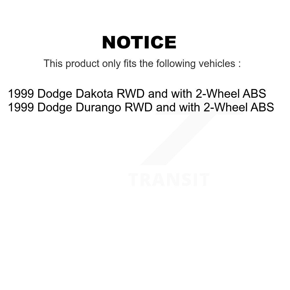 Hub Bearing Assembly Brake Rotor And Pad Front Kit For 1999 Dodge Dakota Durango