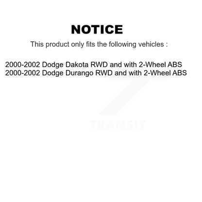 Hub Bearing Disc Brake Rotor & Pads Front Kit For 2000-2002 Dodge Dakota Durango
