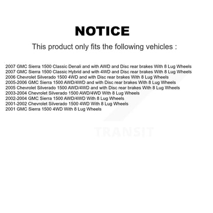 Hub Bearing Brake Rotor & Pads Front Kit For Chevrolet Silverado 1500 GMC Sierra