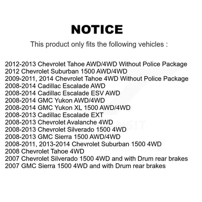 Hub Bearing Brake Rotor Pad Front Kit For Chevrolet GMC Sierra 1500 Silverado XL