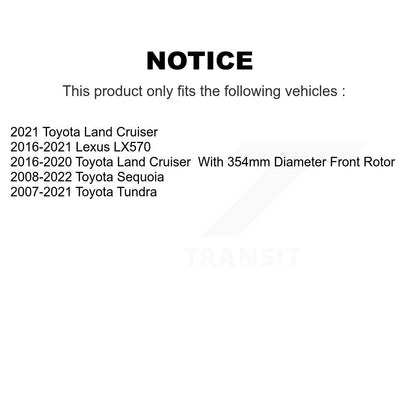 Wheel Bearing Drilled Slot Brake Rotor & Pad Front Kit For Toyota Tundra Sequoia