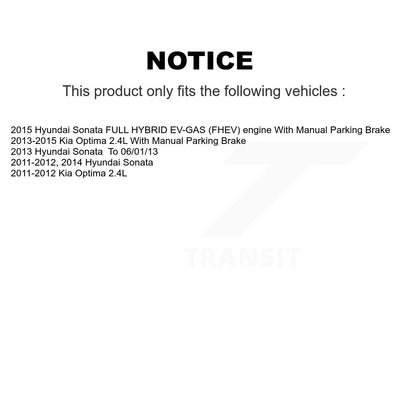 Hub Bearing Brake Rotor Pads Front Rear Kit (10Pc) For Hyundai Sonata Kia Optima