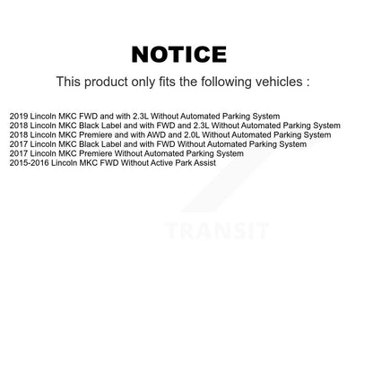 Wheel Hub Bearing Disc Brake Rotor And Pad Front Rear Kit (10Pc) For Lincoln MKC