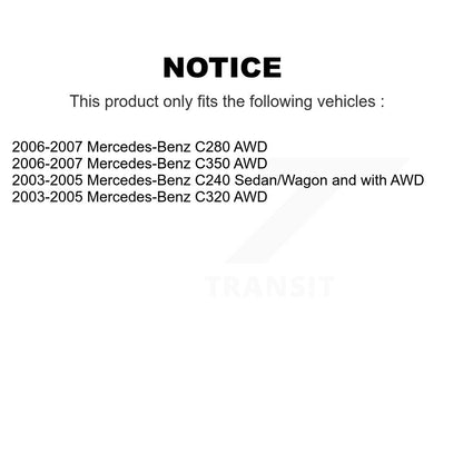 Bearing Brake Rotor & Pad Front Rear Kit (10Pc) For Mercedes-Benz C280 C240 C320