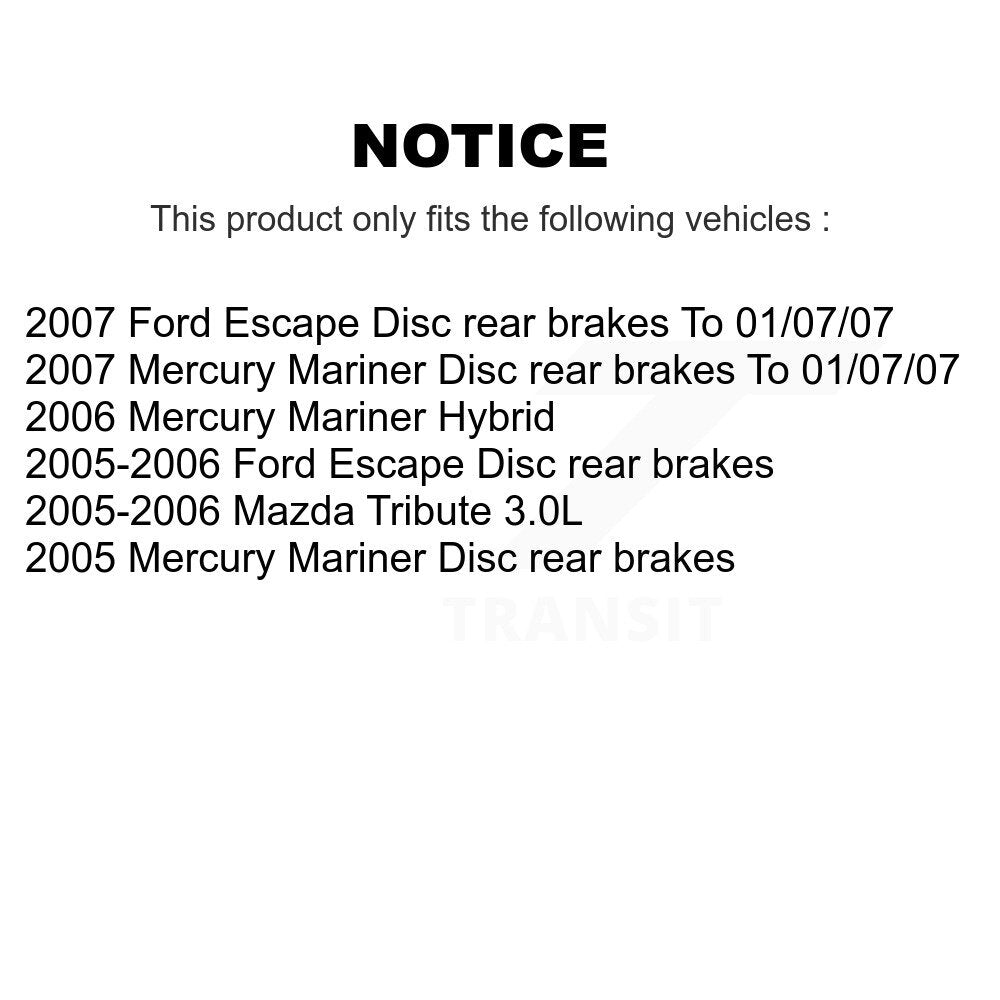 Bearing Brake Rotor Pad Shoe Front Rear Kit (10Pc) For Ford Escape Mazda Tribute