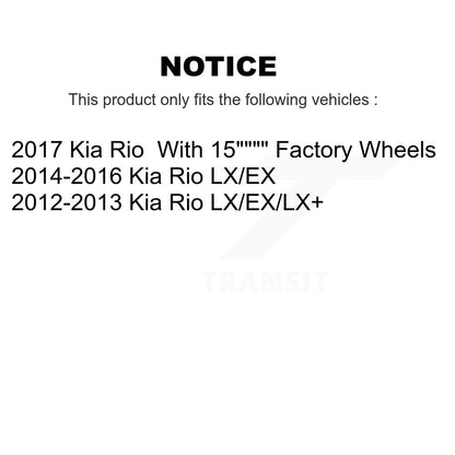Hub Bearing Disc Brake Rotors And Ceramic Pads Front Rear Kit (10Pc) For Kia Rio