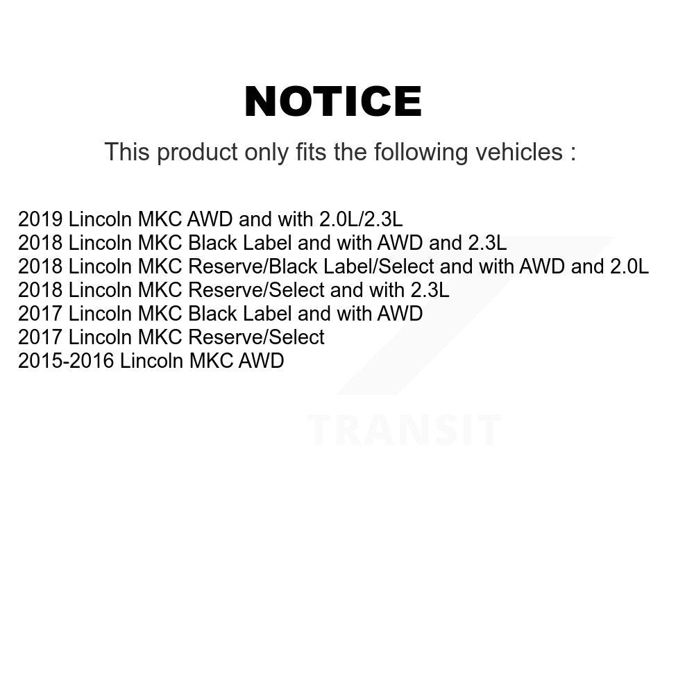 Wheel Hub Bearing Disc Brake Rotor And Pad Front Rear Kit (10Pc) For Lincoln MKC