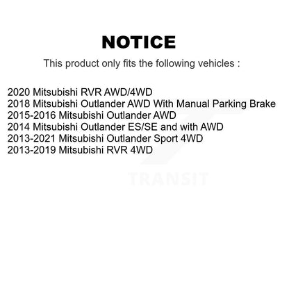 Hub Bearing Coat Brake Rotor Pads Front Rear Kit (10Pc) For Mitsubishi RVR Sport