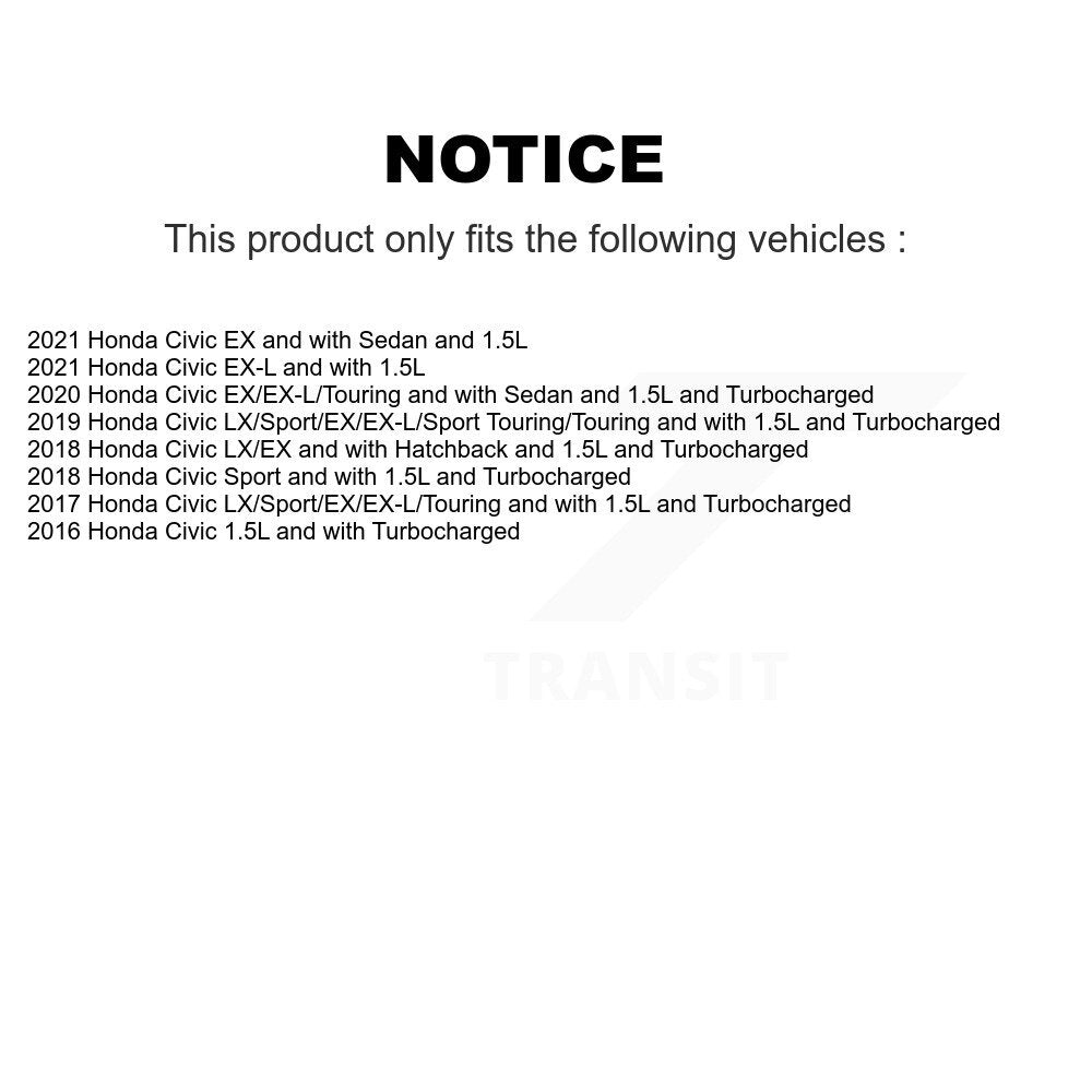 Hub Bearing Coated Disc Brake Rotor & Pads Front Rear Kit (10Pc) For Honda Civic