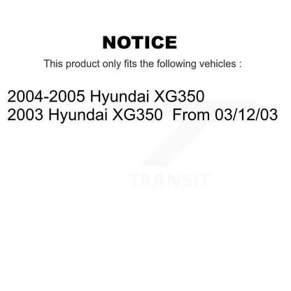 Hub Bearing Coated Disc Brake Rotor Pads Front Rear Kit (10Pc) For Hyundai XG350