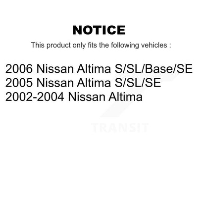 Hub Bearing Coated Disc Brake Rotor Pads Front Rear Kit (10Pc) For Nissan Altima