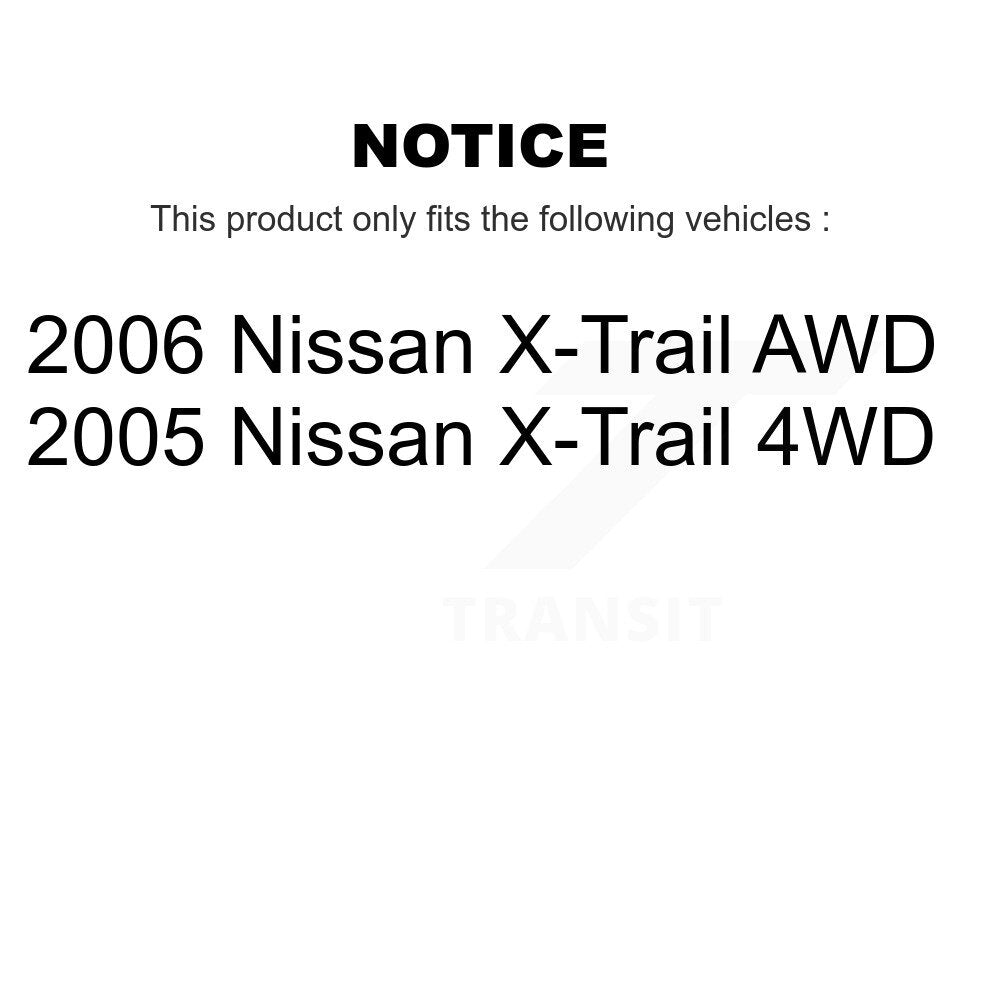 Bearing Coated Disc Brake Rotor And Pad Front Rear Kit (10Pc) For Nissan X-Trail