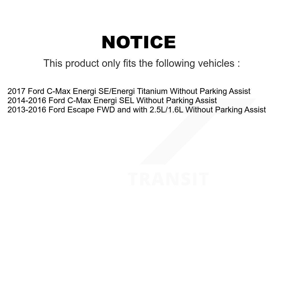 Hub Bearing Coated Brake Rotor & Pad Front Rear Kit (10Pc) For Ford Escape C-Max