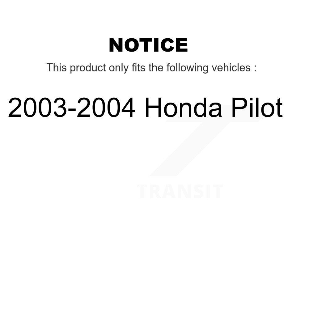 Bearing Coated Brake Rotor & Pad Front Rear Kit (10Pc) For 2003-2004 Honda Pilot