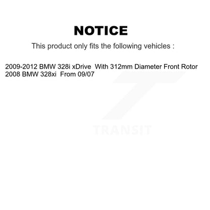 Bearing Coated Brake Rotor & Pad Front Rear Kit (10Pc) For BMW 328i xDrive 328xi