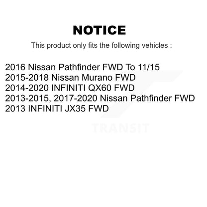 Hub Bearing Brake Rotor & Pad Front Rear Kit (10Pc) For Nissan Pathfinder Murano
