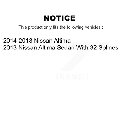Hub Bearings Disc Brake Rotors And Pads Front Rear Kit (10Pc) For Nissan Altima