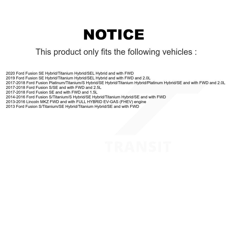 Hub Bearing Brake Rotor & Pads Front Rear Kit (10Pc) For Ford Fusion Lincoln MKZ