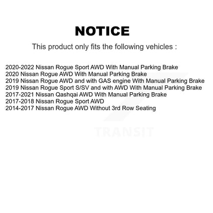 Hub Bearing Brake Rotor Pad Front Rear Kit (10Pc) For Nissan Rogue Sport Qashqai