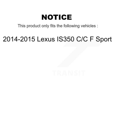 Hub Bearing Brake Rotor & Pads Front Rear Kit (10Pc) For Lexus IS350 C F Sport