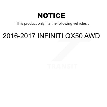 Hub Bearing Brake Rotor & Pads Front Rear Kit (10Pc) For 16-17 INFINITI QX50 AWD