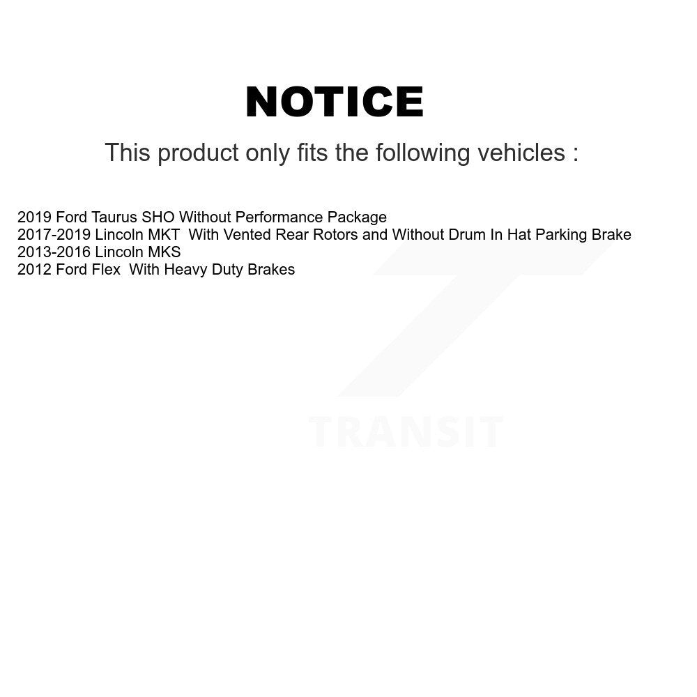 Hub Bearing Brake Rotor & Pad Front Rear Kit (10Pc) For Ford Flex Lincoln Taurus