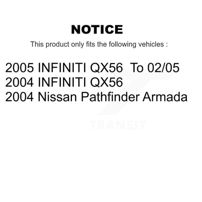 Hub Bearing Brake Rotor & Pad Front Rear Kit (10Pc) For Nissan Pathfinder Armada