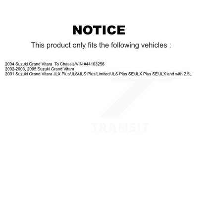 Hub Bearing Brake Rotor & Pad Shoe Front Rear Kit (10Pc) For Suzuki Grand Vitara