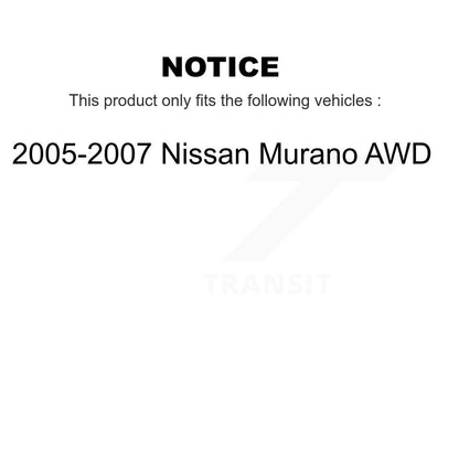 Hub Bearing Brake Rotor & Pads Front Rear Kit (10Pc) For 05-07 Nissan Murano AWD