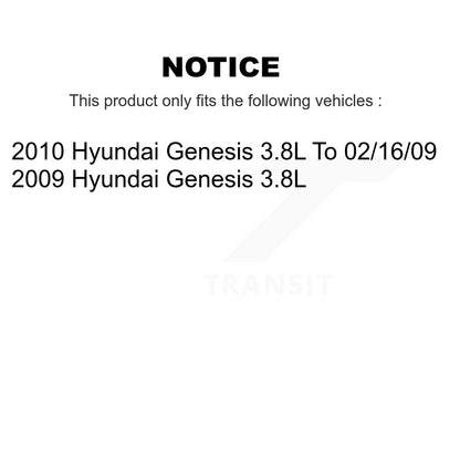 Hub Bearing Disc Brake Rotor Pads Front Rear Kit (10Pc) For Hyundai Genesis 3.8L