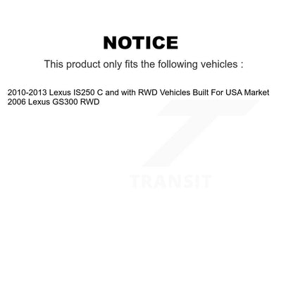 Hub Bearing Disc Brake Rotor And Pad Front Rear Kit (10Pc) For Lexus IS250 GS300