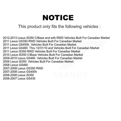 Hub Bearing Brake Rotor & Pad Front Rear Kit (10Pc) For Lexus IS350 GS350 GS450h