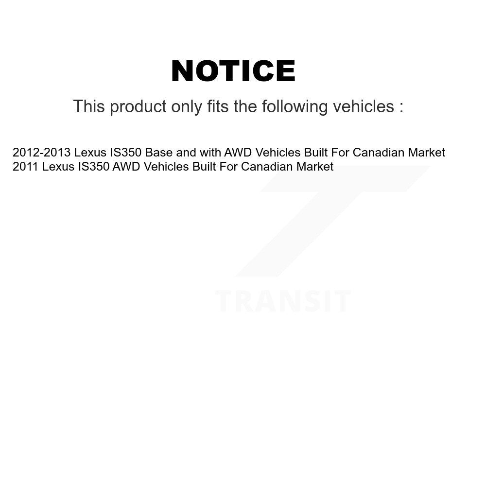 Hub Bearings Disc Brake Rotors And Pads Front Rear Kit (10Pc) For Lexus IS350