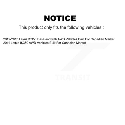 Hub Bearings Disc Brake Rotors And Pads Front Rear Kit (10Pc) For Lexus IS350