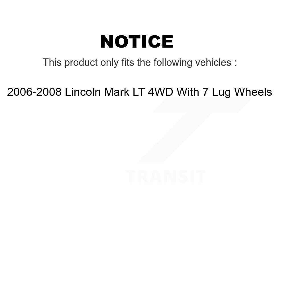 Hub Bearing Brake Rotor & Pad Shoe Front Rear Kit (10Pc) For Lincoln Mark LT 4WD