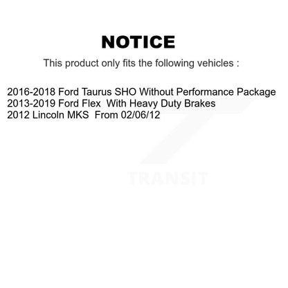 Hub Bearing Coat Brake Rotor Pads Front Rear Kit (10Pc) For Ford Flex Taurus MKS