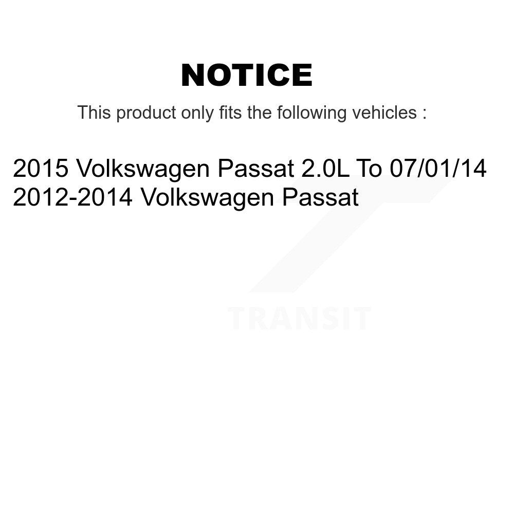 Hub Bearing Coated Brake Rotor & Pad Front Rear Kit (10Pc) For Volkswagen Passat