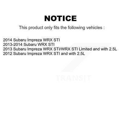 Hub Bearing Coated Brake Rotor Pads Front Rear Kit (10Pc) For Subaru Impreza WRX