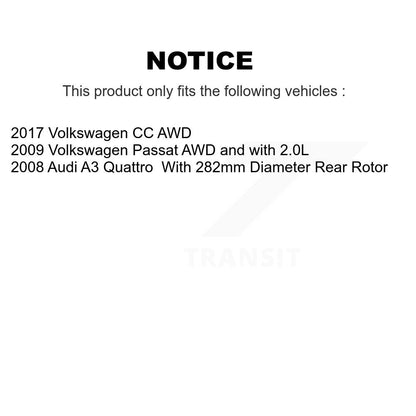 Hub Bearing Coat Brake Rotor Pads Front Rear Kit (10Pc) For Volkswagen Passat CC