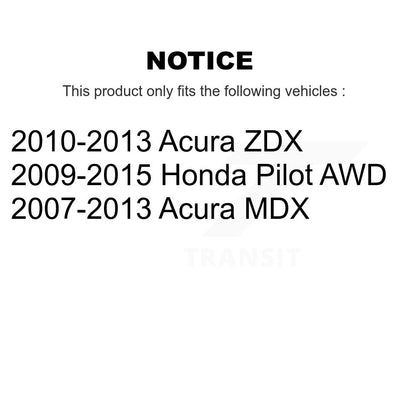 Hub Bearing Coat Brake Rotor Pad Front Rear Kit (10Pc) For Honda Pilot Acura MDX