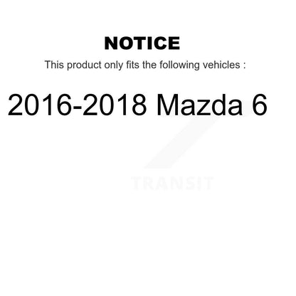 Hub Bearing Coated Brake Rotor & Pad Front Rear Kit (10Pc) For 2016-2018 Mazda 6