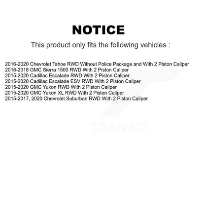 Hub Bearing Coat Brake Rotor Pads Shoe Front Rear Kit (10Pc) For GMC Sierra 1500